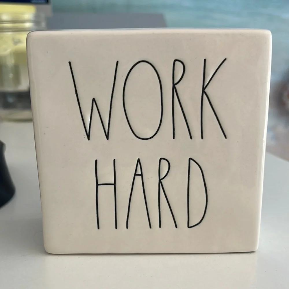 Rae Dunn - Work Hard/Be Brave sign - Picture 1 of 3